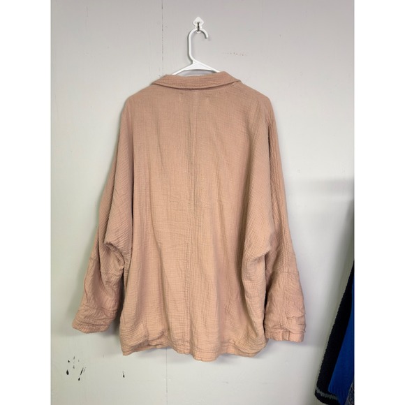 Free People Weekend Dolman Blazer 100% Muslin Cotton Boho Casual Office Sz Med - Picture 7 of 7